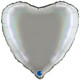 18" Platinum Pure Grey Heart Foil Balloon (1) - UNPACKAGED