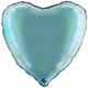 18" Platinum Tenerife Sea Heart Foil Balloon (1) - UNPACKAGED