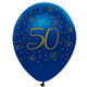 12 inch 50th Birthday Navy & Gold Latex Balloons (6)