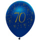 12 inch 70th Birthday Navy & Gold Latex Balloons (6)