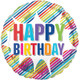 18 inch Happy Birthday Striped Burst Foil Balloon (1)