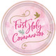 Pink First Communion Paper Plates (8)