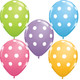 11 inch Assorted Big Polka Dots Bright Latex Balloons (50)