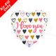 9 inch I Love You Rose Gold Glittergraphic Foil Balloon (1) - UNPACKAGED