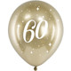 12 inch Age 60 Gold Gloss Latex Balloons (6)