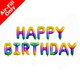 14 inch Happy Birthday Rainbow Foil Letter Balloon Pack (1)