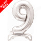 30 inch Unique Silver Number 9 Standing Foil Balloon (1)