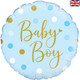18 inch Baby Boy Blue Spots Holographic Foil Balloon (1)