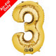 16 inch Anagram Gold Number 3 Foil Balloon (1)