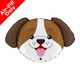 14 inch Dog Head Foil Balloon (1) - UNPACKAGED