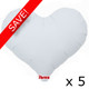 Pack of 5 25" White Heart Jelly Foil Balloons