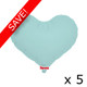 Pack of 5 14" Pastel Blue Heart Jelly Foil Balloons