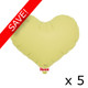 Pack of 5 14" Pastel Yellow Heart Jelly Foil Balloons