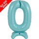 25 inch Pastel Blue Number 0 Standup Foil Balloon (1)