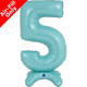 25 inch Pastel Blue Number 5 Standup Foil Balloon (1)