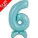 25 inch Pastel Blue Number 6 Standup Foil Balloon (1)