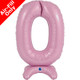 25 inch Pastel Pink Number 0 Standup Foil Balloon (1)