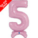 25 inch Pastel Pink Number 5 Standup Foil Balloon (1)