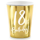 18th Birthday Gold & White Paper Cups (6)