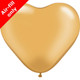 6" Gold Heart Shaped Latex Balloons (100)