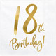 18th Birthday Gold & White Paper Napkins (20)