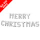 13 inch Merry Christmas Silver Foil Balloon Banner Pack (1)