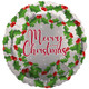 18 inch Merry Christmas Holly Foil Balloon (1)