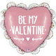 29 inch Be My Valentine Ruffled Heart Foil Balloon (1)