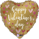 18 inch Golden Valentine Hearts Foil Balloon (1)