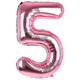 34 inch Baby Pink Number 5 Foil Balloon (1)