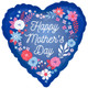 18 inch Mother's Day Artful Florals Heart Foil Balloon (1)