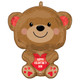 20 inch Valentine's Cuddly Bear Foil Balloon (1)
