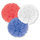 40cm Red, White & Blue Fluffy Paper Decorations (3)