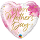 18 inch Mother's Day Pink Watercolour Heart Foil Balloon (1)