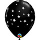 11 inch Onyx Black Contemporary Stars Latex Balloons (25)