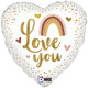 18 inch Boho Rainbow Love You Heart Foil Balloon (1)