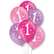 11 inch 1st Birthday Pink Latex Balloons (6)
