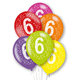 11 inch Rainbow Age 6 Latex Balloons (6)