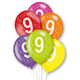 11 inch Rainbow Age 9 Latex Balloons (6)