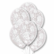 11 inch White Confetti Filled Clear Latex Balloons (6)