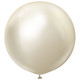 36" Mirror White Gold Kalisan Latex Balloons (2)