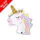 14 inch Rainbow Unicorn Head Foil Balloon (1) - UNPACKAGED