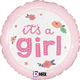 18 inch It's A Girl Pastel Pink Round Foil Balloon (1)