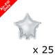 4" Metallic Silver Star Foil Balloons (25)