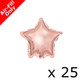 7" Metallic Rose Gold Star Foil Balloons (25)