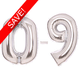 34 inch Amscan Silver Numbers Starter Kit - 36 Balloons