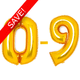 34 inch Amscan Gold Numbers Starter Kit - 36 Balloons