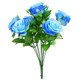 42cm Blue Rose Bunch - 9 Heads (1)