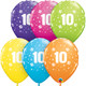 11" Number 10 Stars Tropical Assortment Latex Balloons (25)