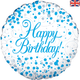 18 inch Birthday White & Blue Fizz Foil Balloon (1)